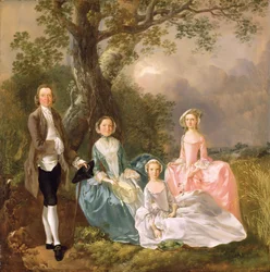 Herr und Frau John Gravenor und ihre Töchter, Elizabeth und Ann